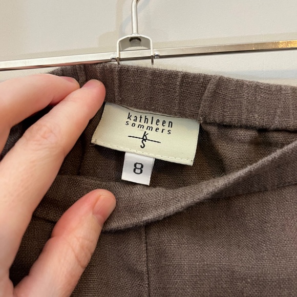 Kathleen Sommers Brown Linen Pants size 8 - Picture 4 of 4